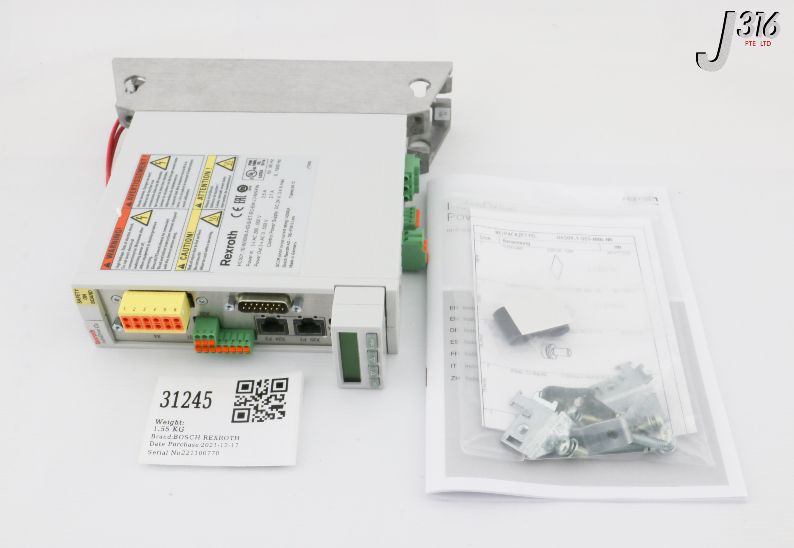 31245 BOSCH REXROTH SERVO DRIVE CONTROLLER, INDRADRIVE CS, R911342148 ...